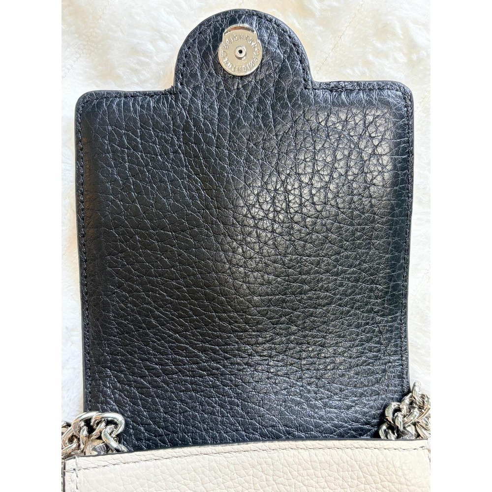 Vtg.  Brighton Ferrara crossbody and phone organizer black and cream chain strap - Picture 6 of 11